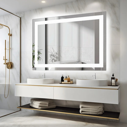 Mirror for Wall Memory Function Tempered Glass with Front Light and Backlit