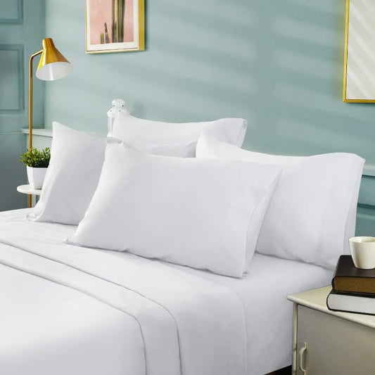 Luxury Bed Sheets Set 6 Piece(King, White)