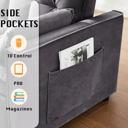 Sleeper Sofa Bed, Futon Couches with Side Pocket