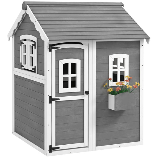 Playhouse for Kids, with Floor, Door, Windows & Planter Box