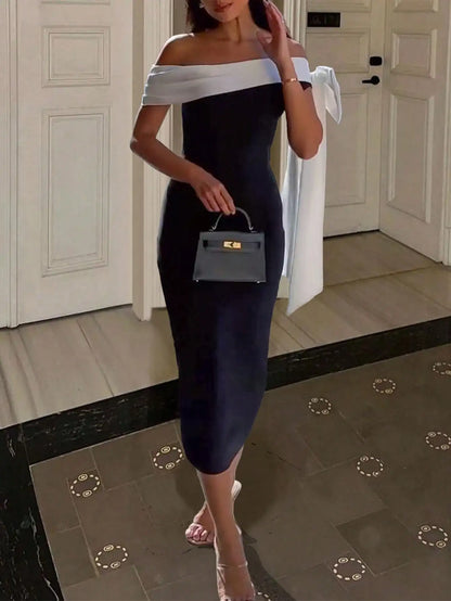Elegant dress for Women's  Sexy Patchwork