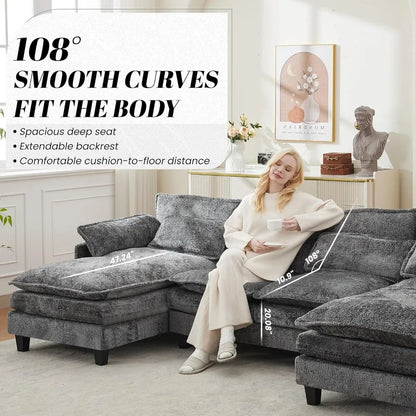 Couche for Living Room, Oversized Modular Sleeper