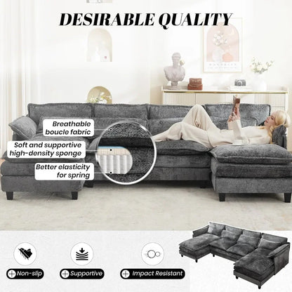 Couche for Living Room, Oversized Modular Sleeper